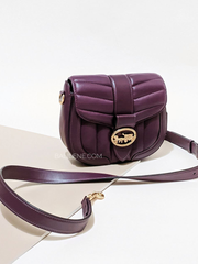 Coach C2803 Georgie Saddle Bag With Quilting Boysenberry