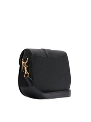 Coach C3241 Georgie Saddle Pebble Leather Bag Black