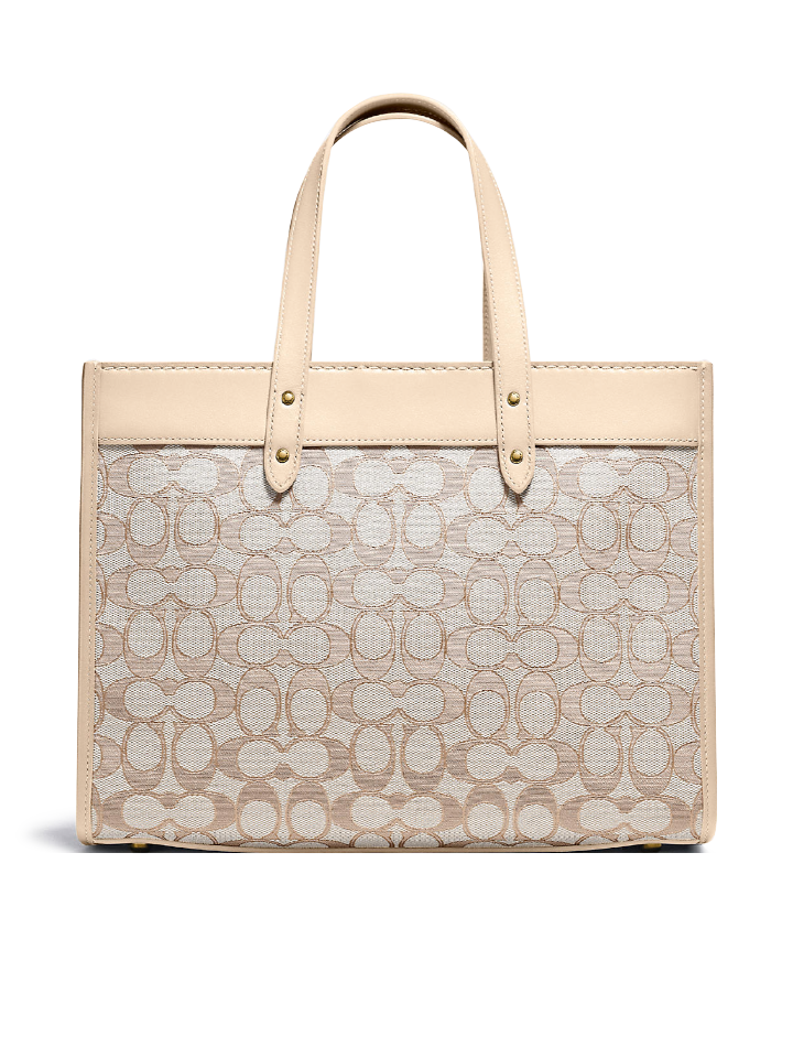 Coach-C3282-Field-Tote-30-In-Signature-Jacquard-Brass-Stone-Ivory-Balilene-belakang