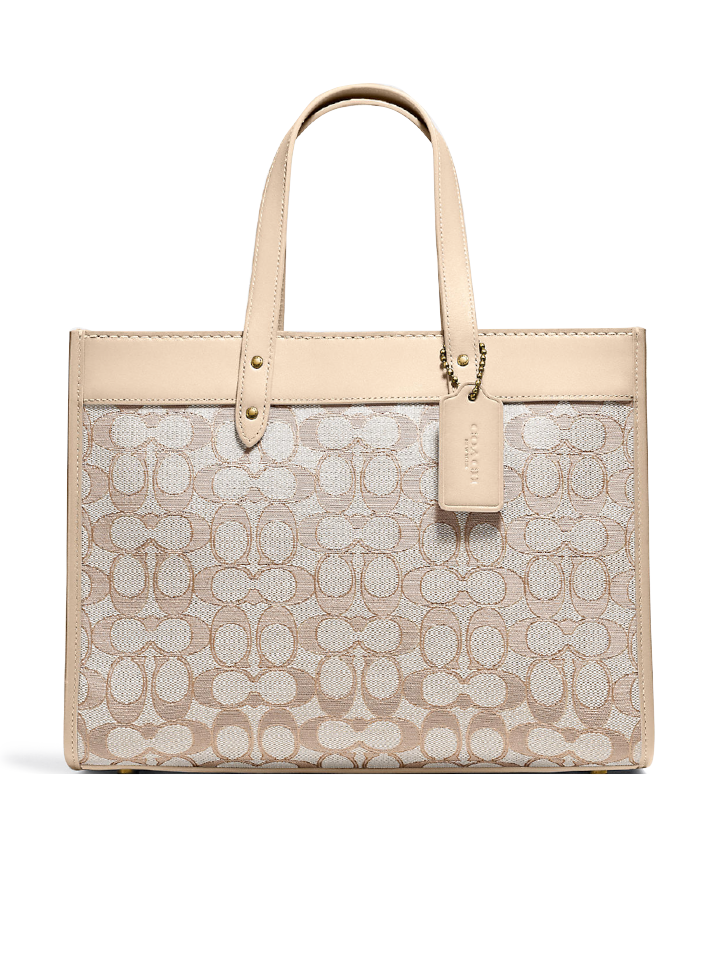 Coach-C3282-Field-Tote-30-In-Signature-Jacquard-Brass-Stone-Ivory-Balilene-depan