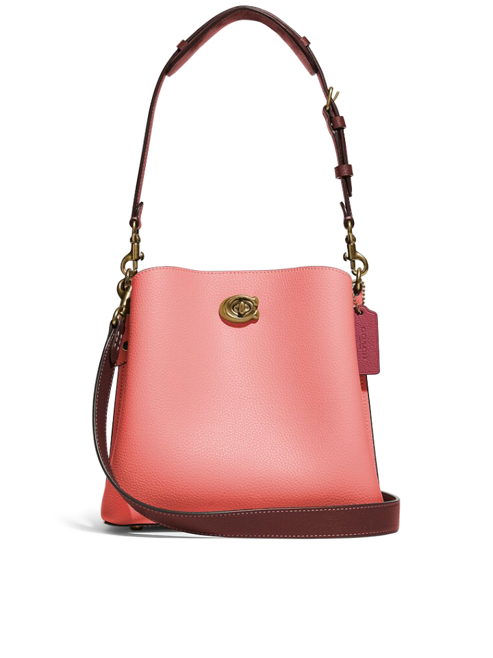 Coach-C3766-Willow-Bucket-Bag-In-Colorblock-Candy-Pink-Multi-Balilene-depan