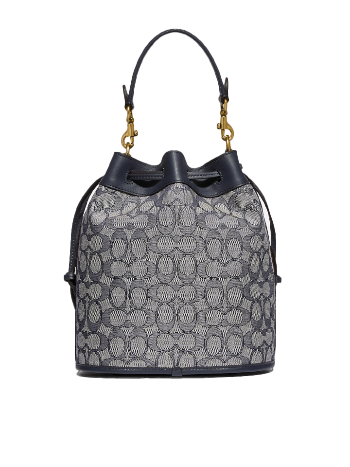 Coach Field Small Signature Jacquard Bucket Bag - Navy Midnight