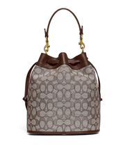 Coach Field Bucket Bag In Signature Jacquard Oak Maple