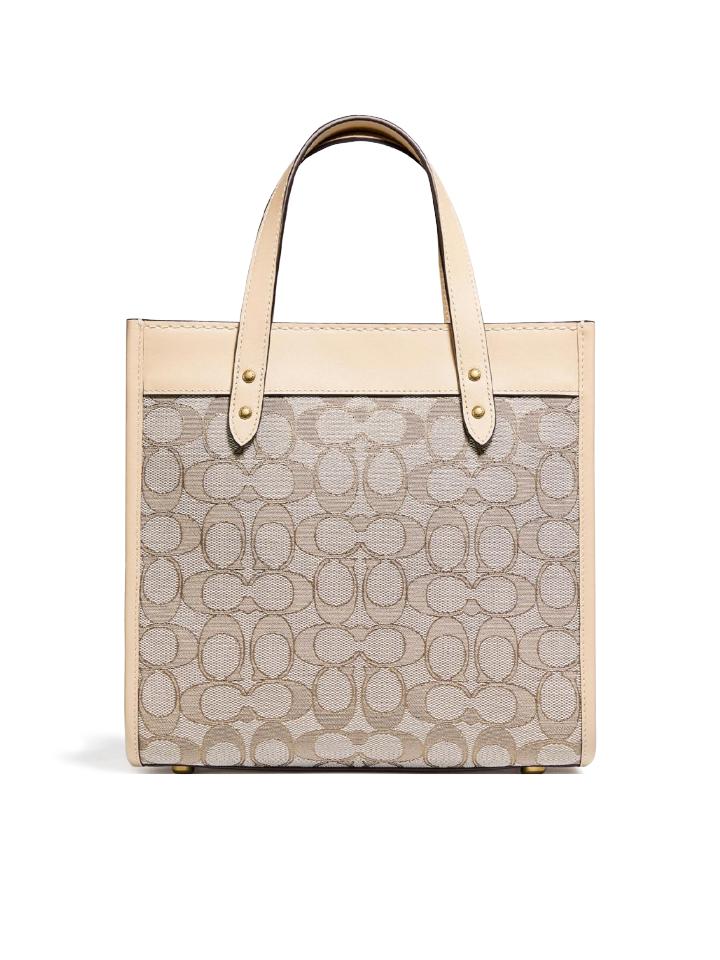 Coach zip top cheap tote in signature jacquard