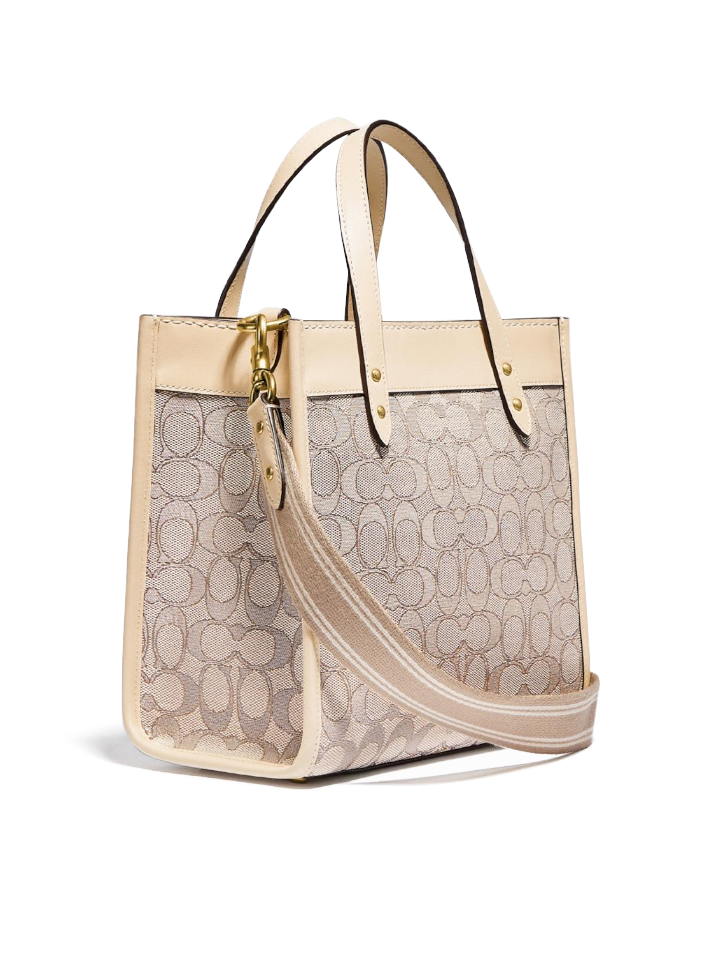Coach-C3865-Field-Tote-22-In-Signature-Jacquard-Stone-Ivory-Balilene-samping