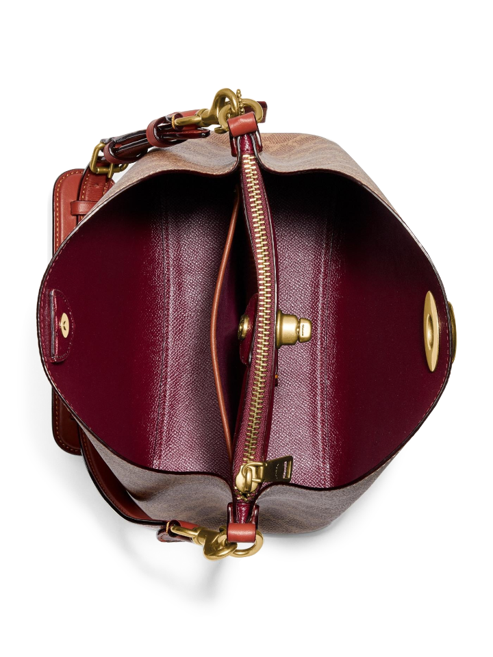 Coach-C3890-Willow-Bucket-BagIn-Signature-Canvas-Tan-Rust-Balilene-dalam