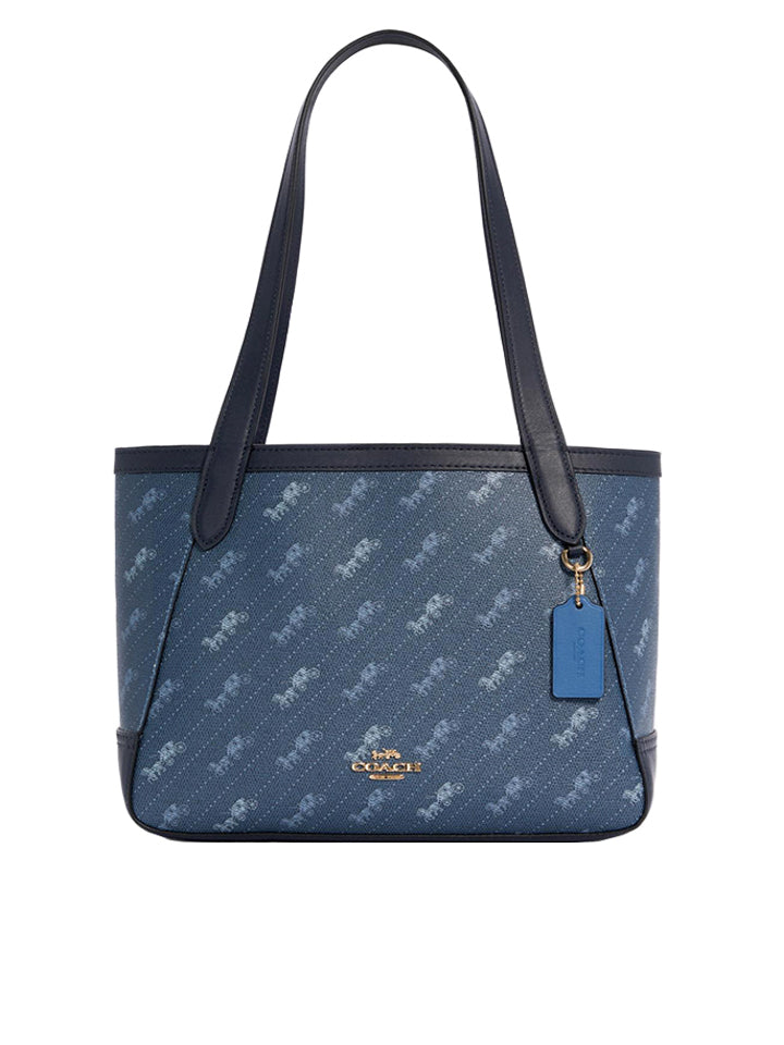 Coach-C4060-Horse-And-Carriage-Tote-27-With-Horse-And-Carriage-Dot-Print-Denim-Balilene-depan
