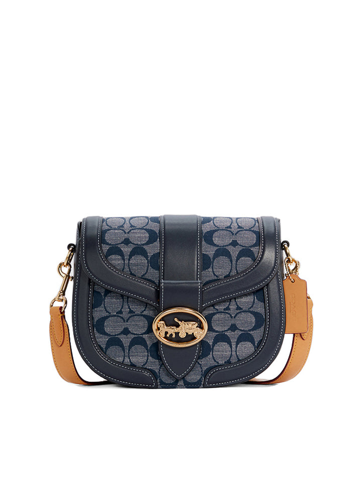 coach chambray backpack Coach C4066 Georgie Saddle Bag In Signature Chambray – Balilene