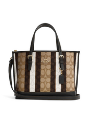 Coach-C4086-Mollie-Tote-25-In-Signature-Jacquard-With-Stripes-Khaki-Black-Multi-Balilene-depan