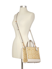 Coach C5122 Dempsey Tote 22 In Signature Canvas Light Khaki Chalk