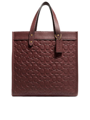 Coach C5273 Field Tote In Signature Leather Wine