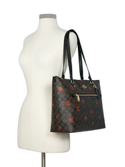 Coach C5803 Gallery Tote In Signature Canvas With Pop Floral Print Brown Black Multi