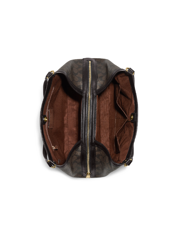 Coach-C6831-Kristy-Shoulder-Bag-In-Blocked-Signature-Canvas-Khaki-Brown-Multi-Balilene-dalam