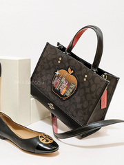 Coach C6921 Dempsey Carryall In Signature Canvas With Souvenir Skyline Apple Brown Black