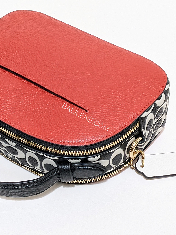 Coach-C6977-Disney-Mickey-Mouse-X-Keith-Haring-Serena-Satchel-Electric-Red-Multi-Balilene-detail-belakang