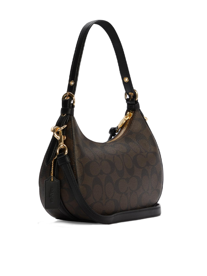 Coach C7257 Kleo Hobo In Signature Canvas Brown Black Balilene