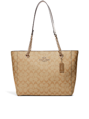 Coach-C8148-Cammie-Chain-Tote-In-Signature-Canvas-Light-Khaki-Chalk-Balilene-depan