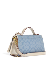 Coach C8513 Kleo Top Handle In Signature Chambray Light Denim/Chalk