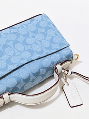 Coach C8513 Kleo Top Handle In Signature Chambray Light Denim/Chalk