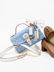 Coach C8513 Kleo Top Handle In Signature Chambray Light Denim/Chalk