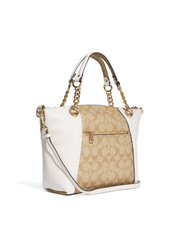 Coach C8531 Kacey Chain Satchel In Signature Canvas Light Khaki Chalk