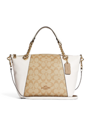 Coach C8531 Kacey Chain Satchel In Signature Canvas Light Khaki Chalk