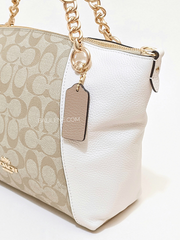 Coach C8531 Kacey Chain Satchel In Signature Canvas Light Khaki Chalk