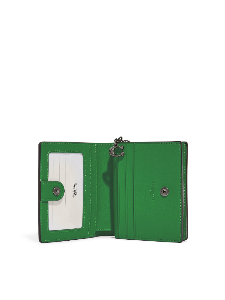 Coach Snap Wallet With Mystical Floral Print Green Multi