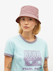 Coach C8885 Signature Jacquard Bucket Hat In Organic Cotton And Recycled Polyester Faded Pink