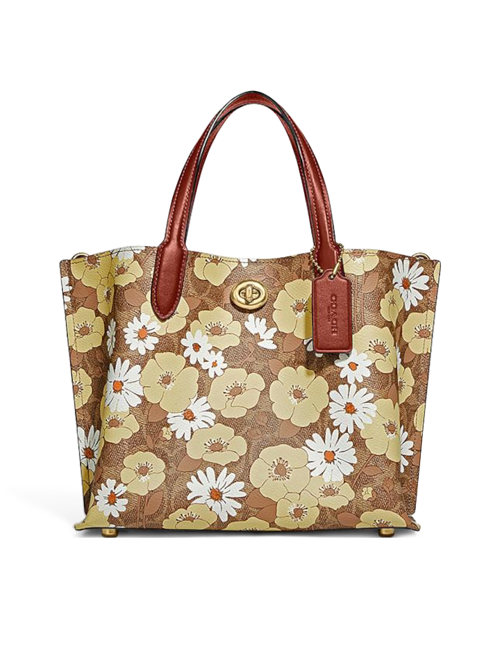 Coach tote bag with on sale flowers