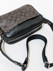 Coach C9965 Graham Crossbody In Blocked Signature Canvas With Varsity Stripe Mahogany Multi