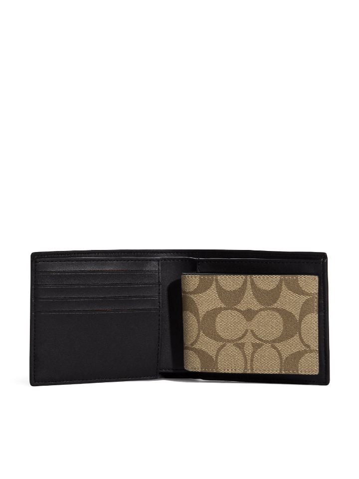 Coach 3 In 1 Wallet In Blocked Signature Canvas Mahogany Multi Balilene