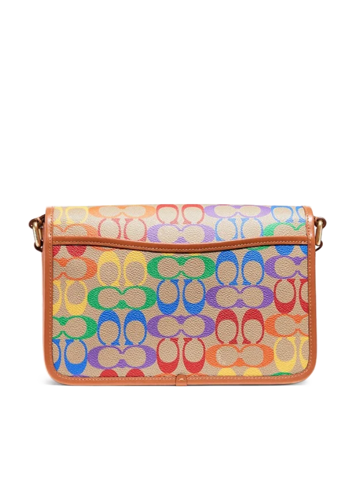 Coach Studio Rainbow In Signature Canvas Tan Hazelnut Multi Balilene