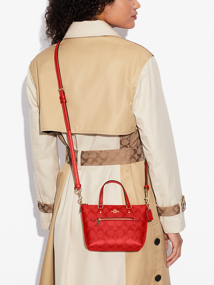Coach-CA721-Mini-Gallery-Crossbody-In-Signature-Canvas-Miami-Red-Balilene-onmodel