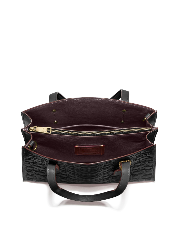 Coach Charlie Carryall 28 In Signature Leather Black Balilene