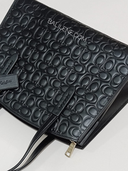 Coach Charlie Carryall 28 In Signature Leather Black