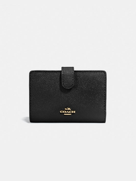 Coach F11484 Medium Corner Crossgrain Leather Black