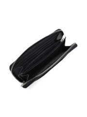 Coach F22712 Accordion Zip Wallet In Colorblock Signature Canvas Brown Black/Platinum