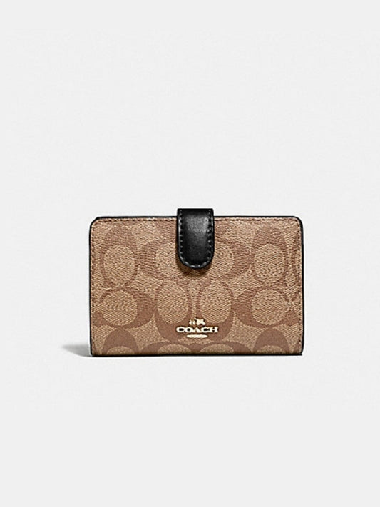 Coach F23553 Medium Corner Signature Khaki Black