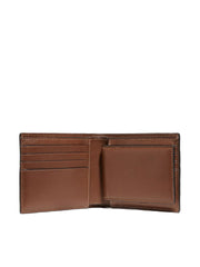 Coach F24649 Men 3in1 Varsity Leather Wallet Saddle Midnight Navy Chalk