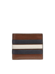 Coach F24649 Men 3in1 Varsity Leather Wallet Saddle Midnight Navy Chalk