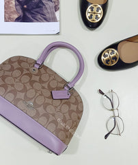 Coach F27583 Signature Mini Sierra Satchel Khaki Jasmine