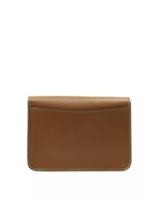 Coach F31384 Bowery Crossbody In Leather With Signature Canvas Khaki Saddle