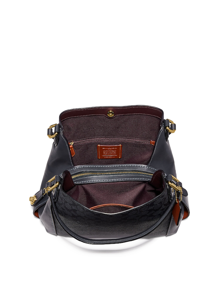Coach F31698 Edie Shoulder Bag 31 In Signature Canvas Midnight Navy Balilene
