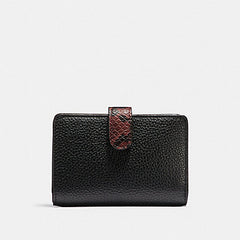 Coach F31949 Medium Corner Zip Wallet In Signature Collorblock Brown Black