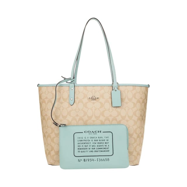 Coach-F36658-Reversible-Signature-Light-Khaki-Seafoam-depan1