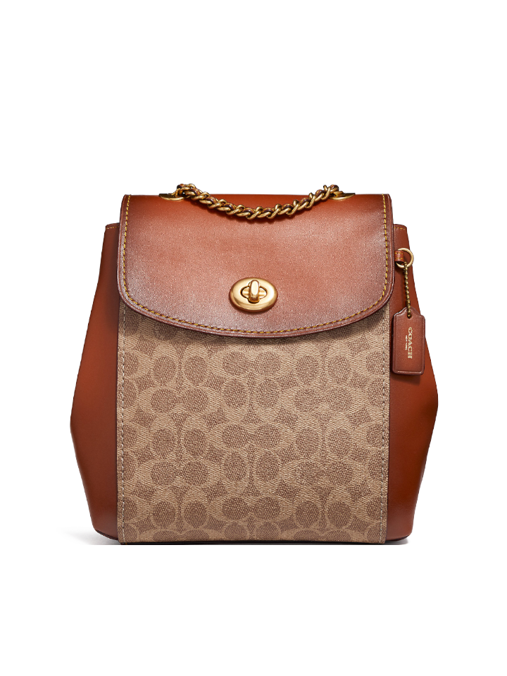 coach 1941 parker metallic backpack Coach Parker Convertible Backpack In Signature Canvas Tan Rust – Balilene