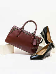 Coach F39289 Selena Gomez Crystal Embellishment Leather Wine