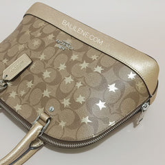 Coach F39676 Mini Sierra Satchel Signature Pop Star Print Khaki Multi