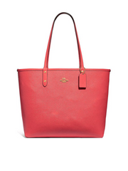 Coach F45348 Reversible City Tote Tossed Peony Print Signature Khaki Pink Multi